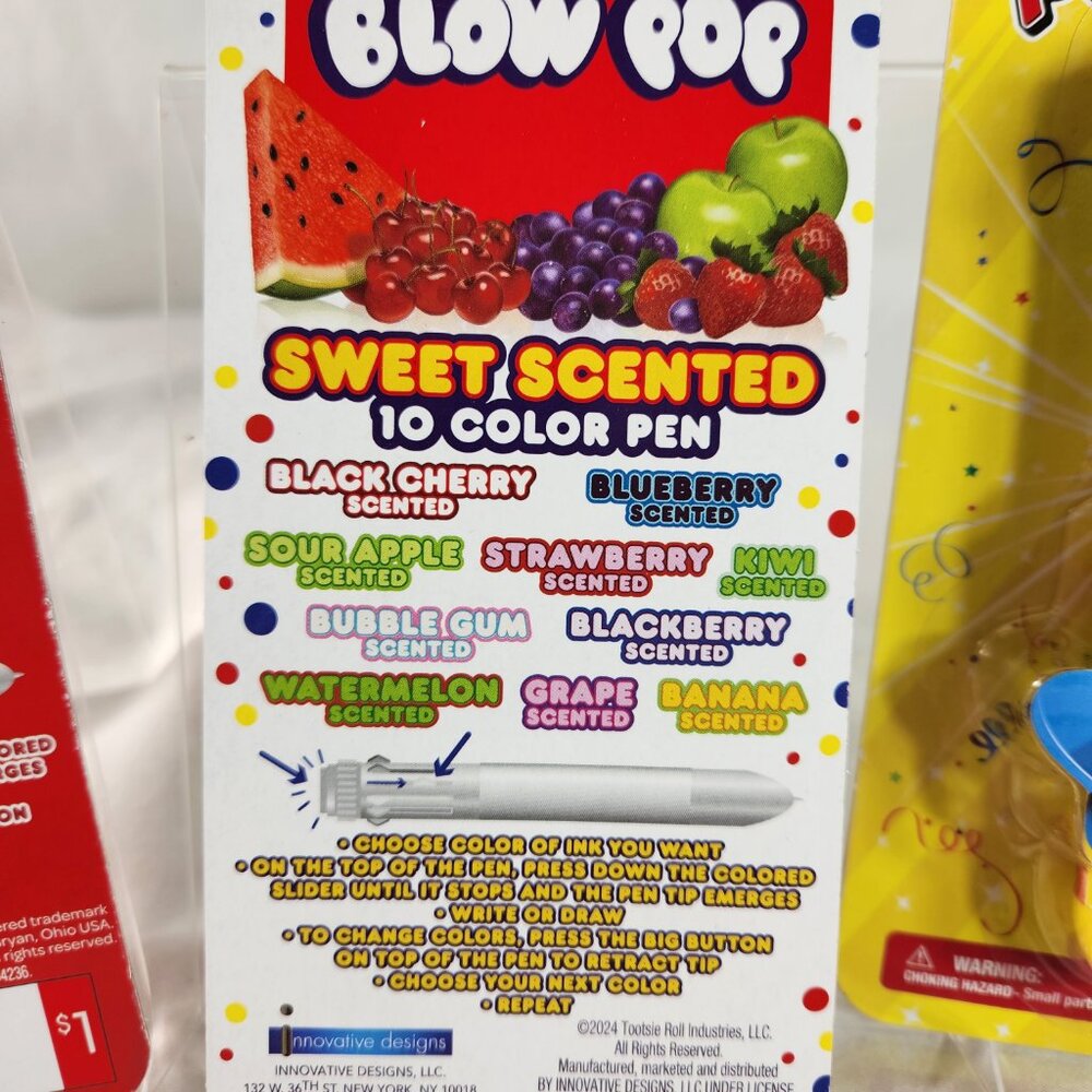 Ring Pop Blow Pop Sweethearts Scented 3 Pen Kids Target Playground NEW FAST Ship - Picture 5 of 9